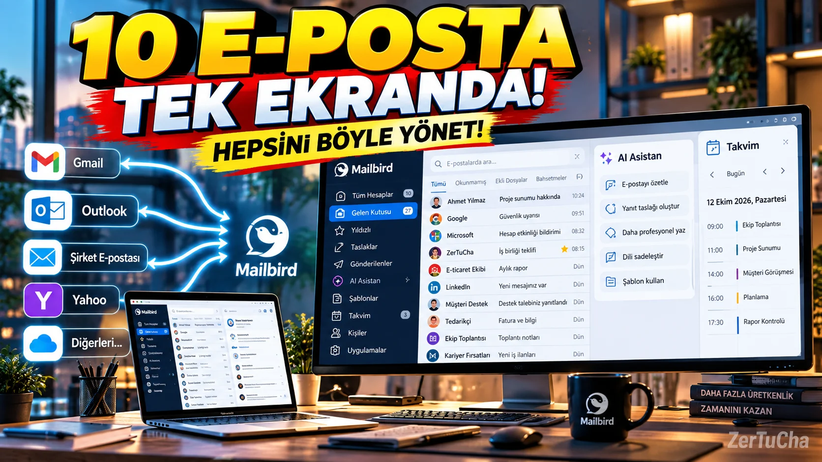 10 TANE E-POSTA HESABIN MI VAR? Hepsini Tek Yerden Yönetmenin Kolay Yolu