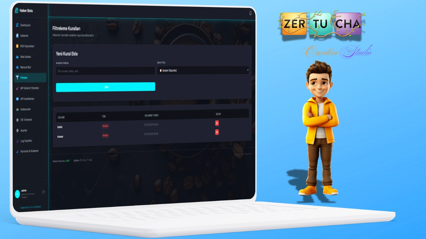 Zertucha Wordpress Haber Botu v3.0 (ÇIKTI) — AI Destekli Otomatik Haber Yönetim Sistemi Galeri