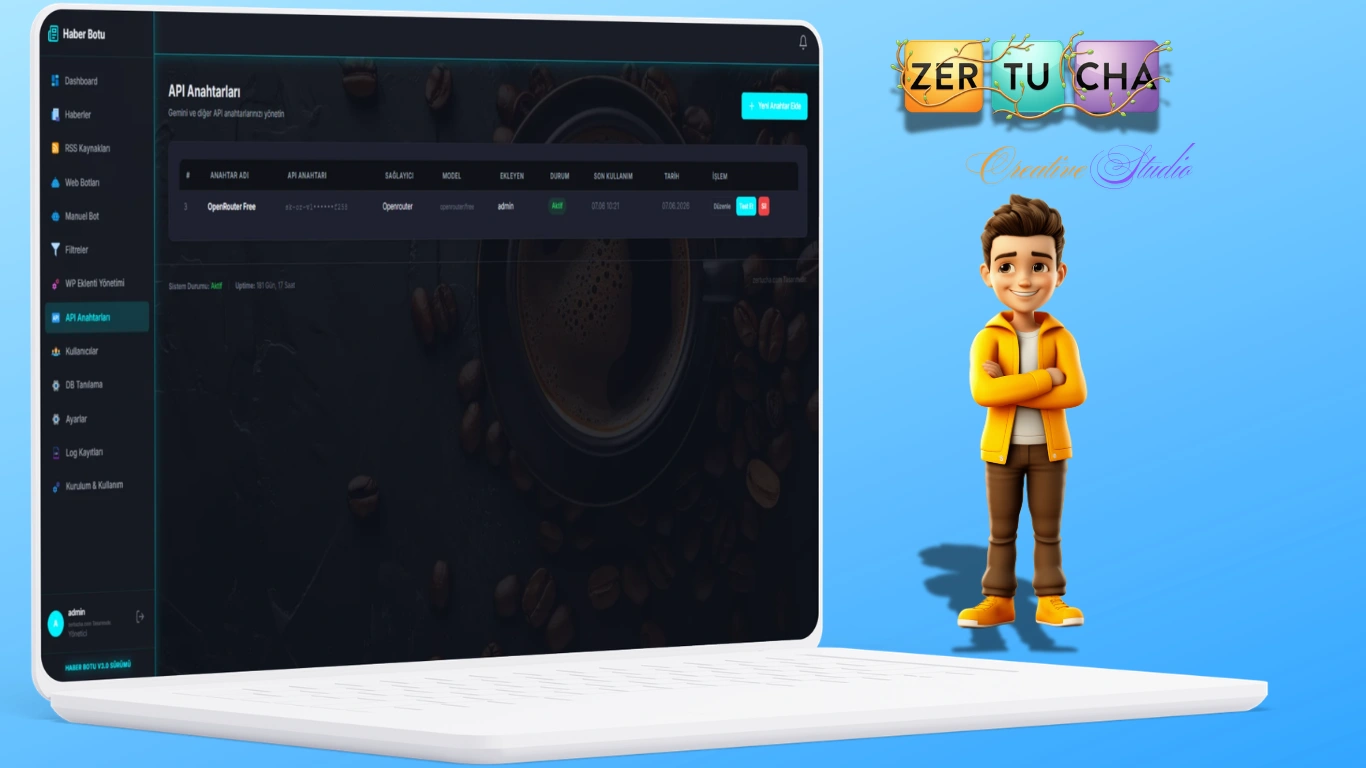 Zertucha Wordpress Haber Botu v3.0 (ÇIKTI) — AI Destekli Otomatik Haber Yönetim Sistemi Galeri