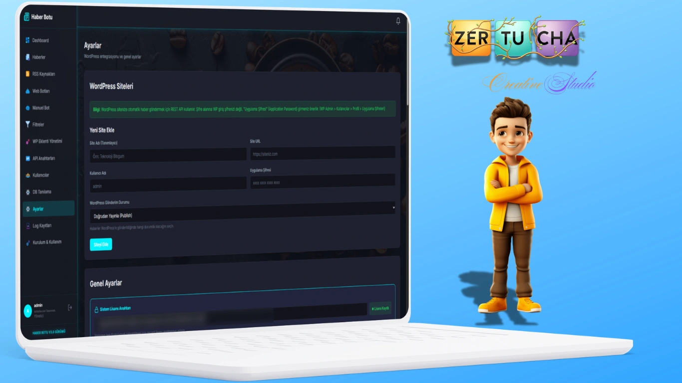 Zertucha Wordpress Haber Botu v3.0 (ÇIKTI) — AI Destekli Otomatik Haber Yönetim Sistemi Galeri