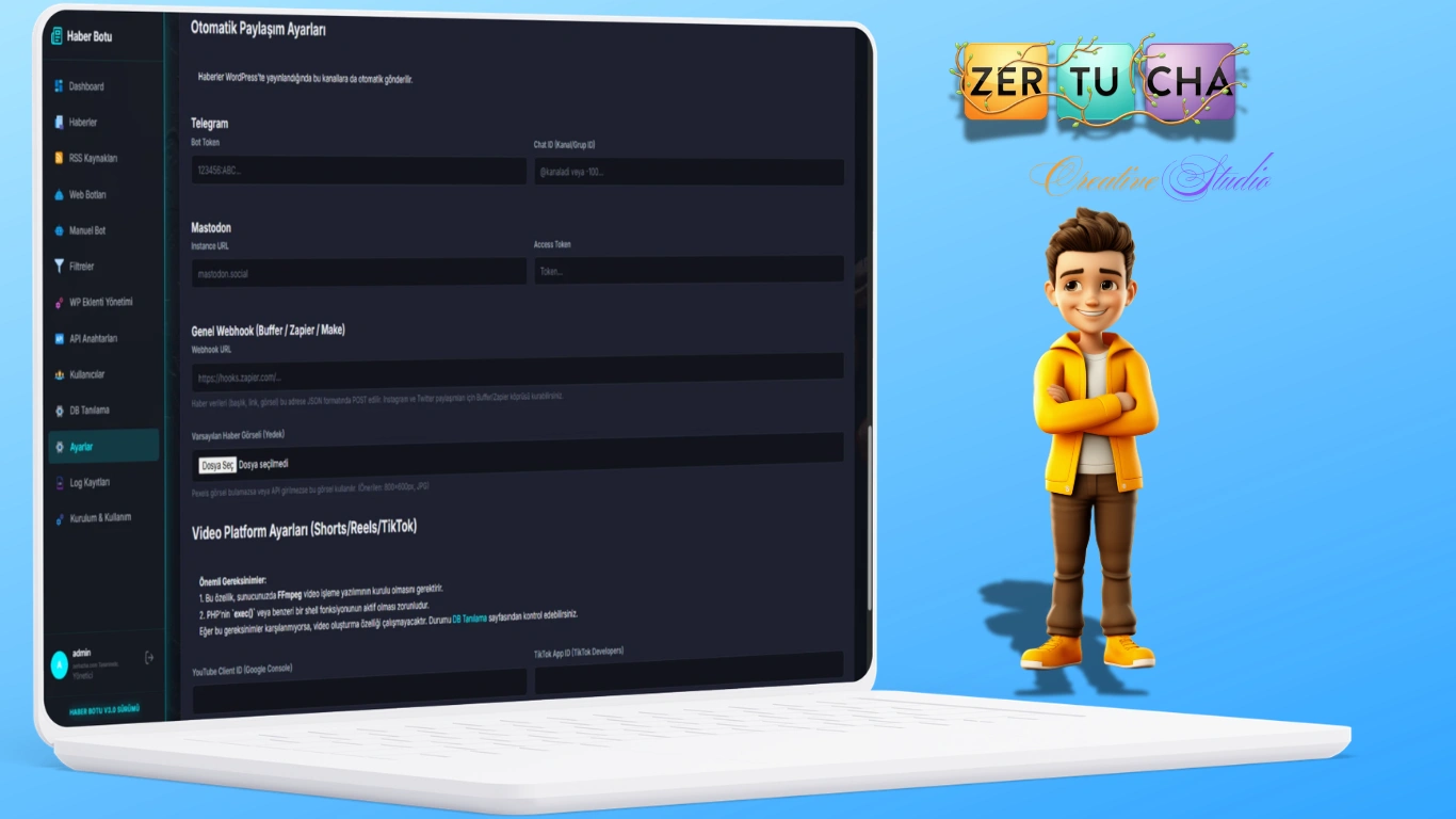Zertucha Wordpress Haber Botu v3.0 (ÇIKTI) — AI Destekli Otomatik Haber Yönetim Sistemi Galeri