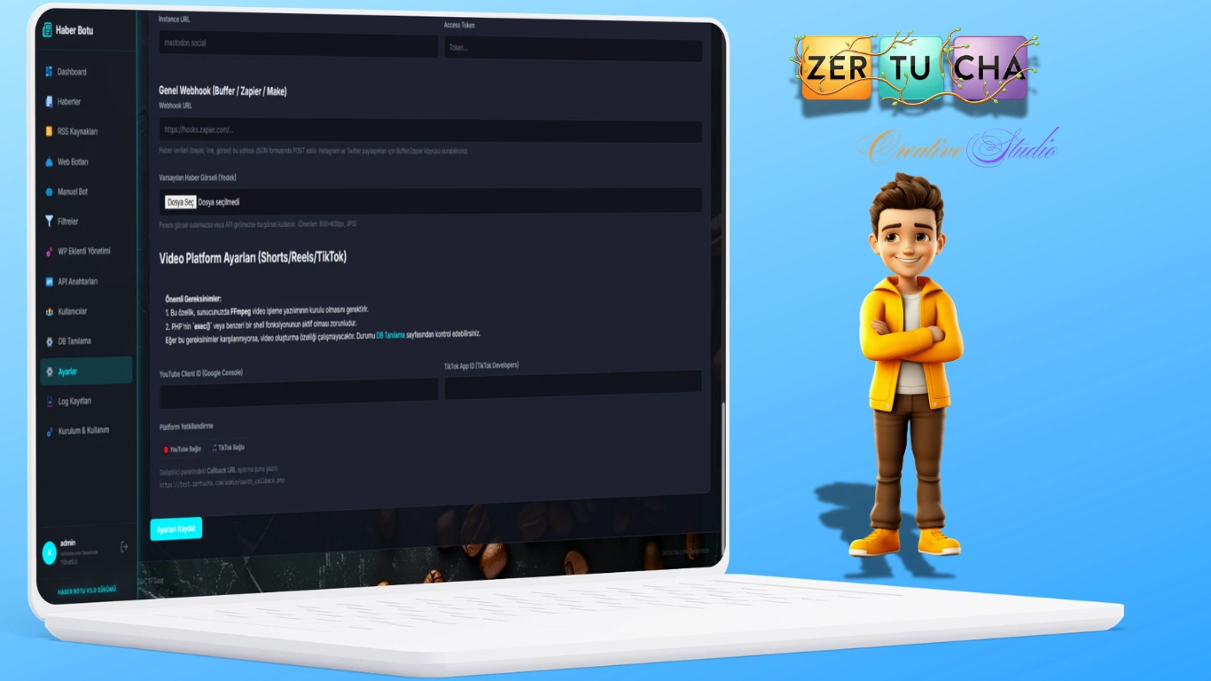 Zertucha Wordpress Haber Botu v3.0 (ÇIKTI) — AI Destekli Otomatik Haber Yönetim Sistemi Galeri