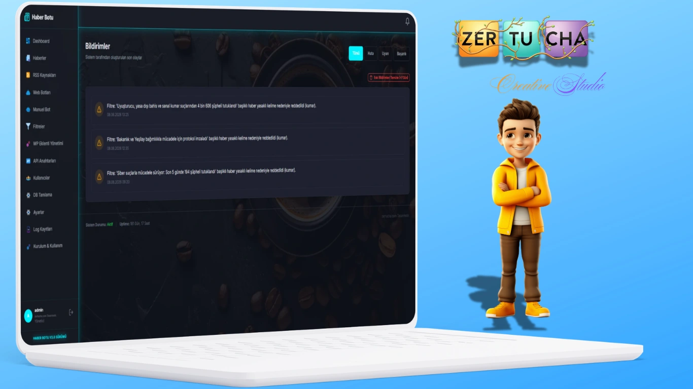 Zertucha Wordpress Haber Botu v3.0 (ÇIKTI) — AI Destekli Otomatik Haber Yönetim Sistemi Galeri
