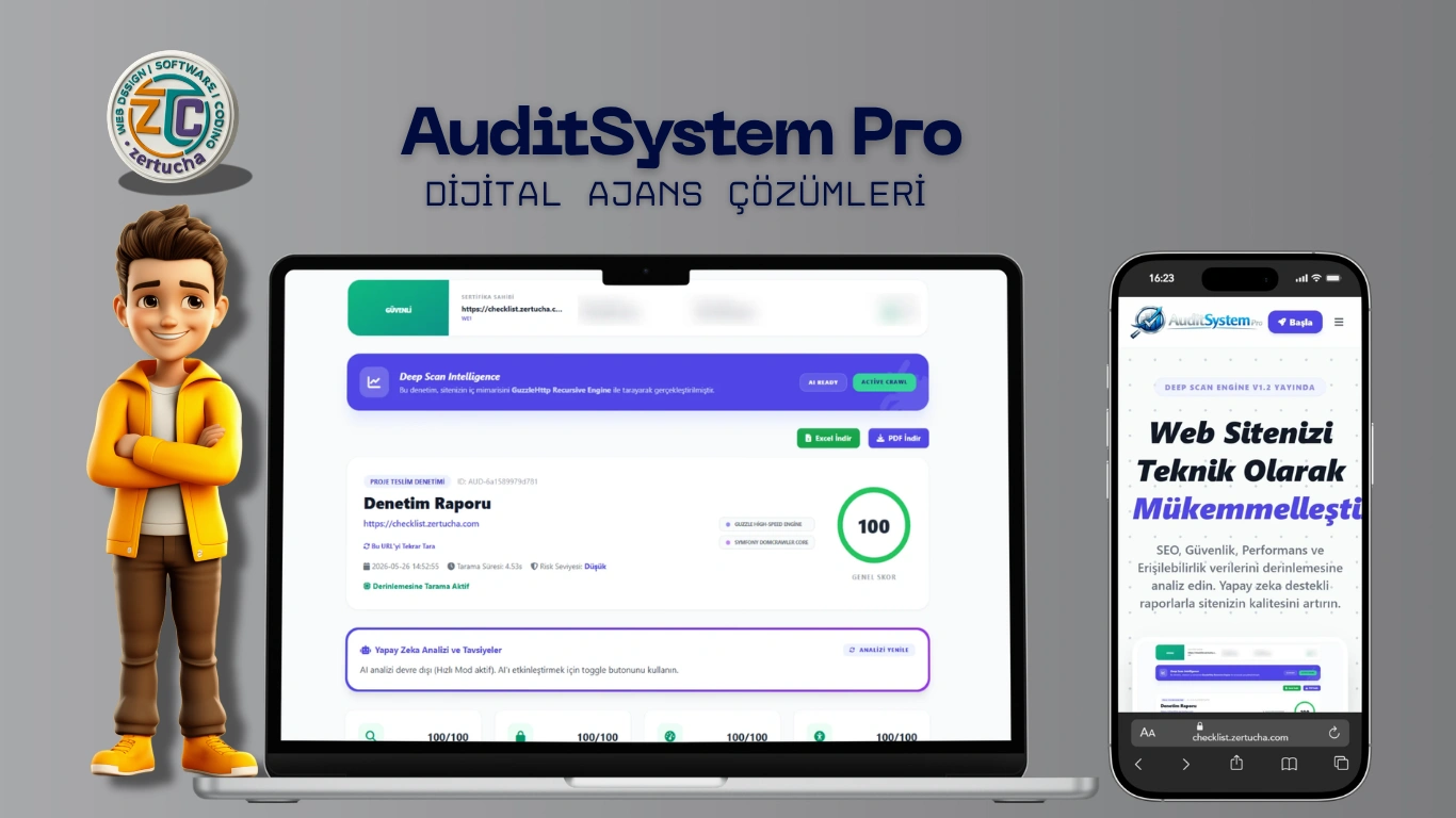 AuditSystem Pro | Web Sitenizin Gerçek Durumunu Öğrenin — Ücretsiz | Profesyonel Web Denetim Platformu
