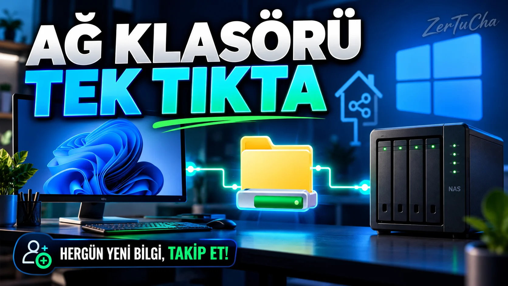 Windows'ta ortak klasörünü her seferinde arama: Ağ sürücüsü olarak bağla