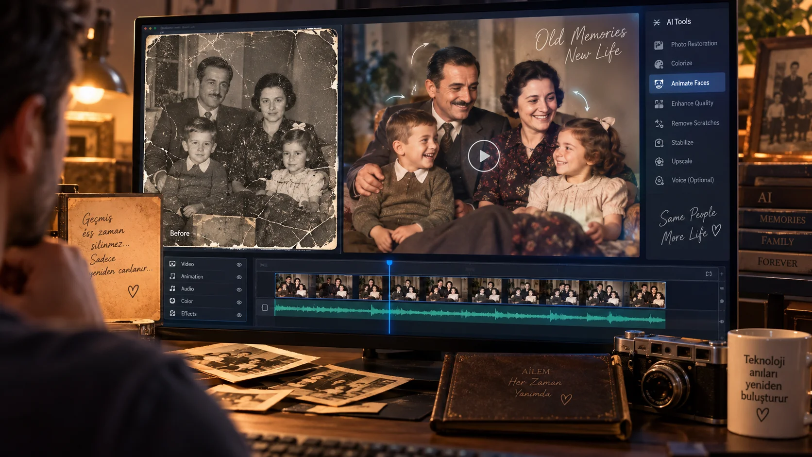 Eski Fotoğrafları Konuşturmadan Hareketlendirin: AI Video Promptu