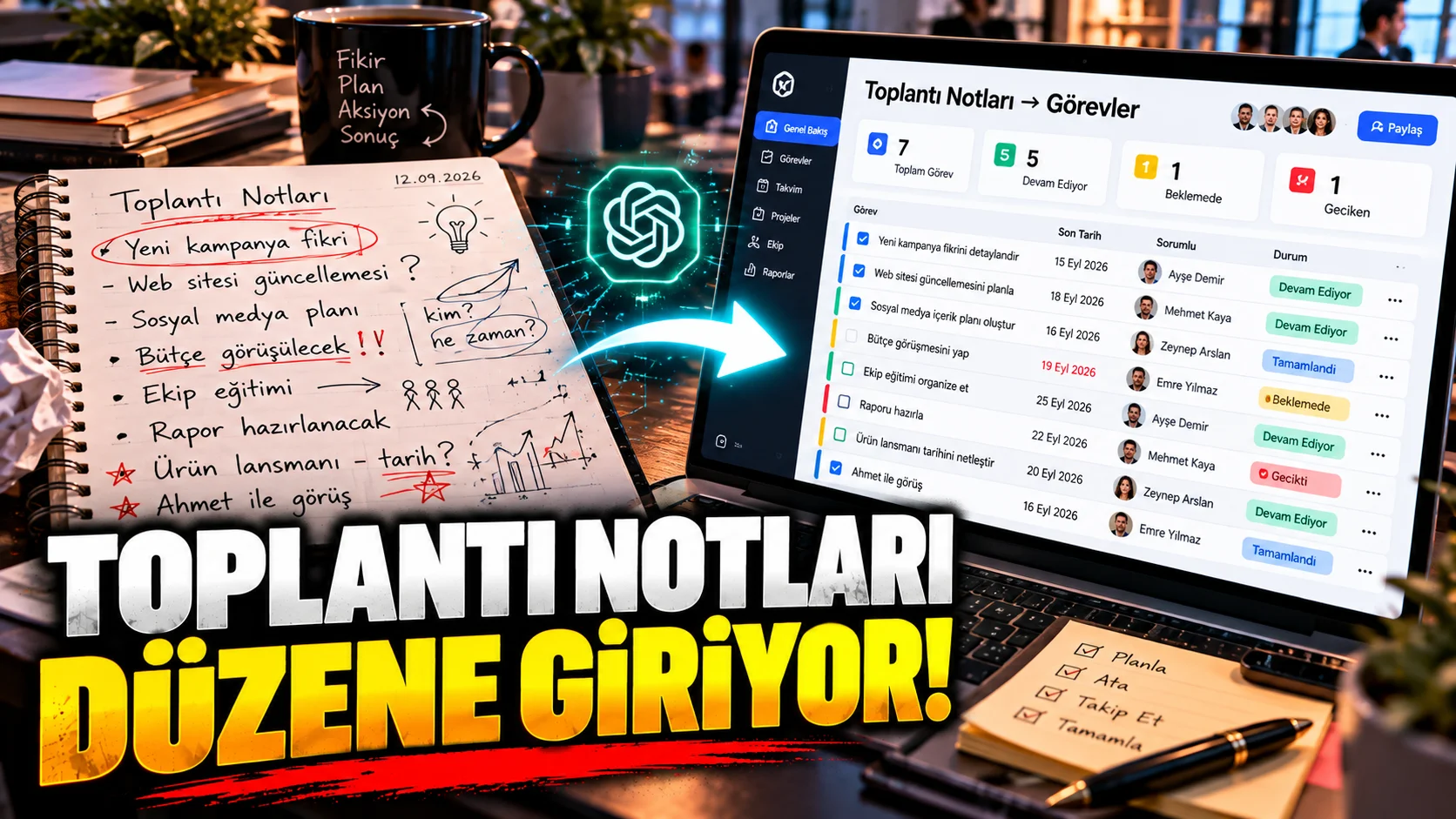 Dağınık Toplantı Notlarını Tek Komutla Görev Listesine Çeviren ChatGPT Promptu
