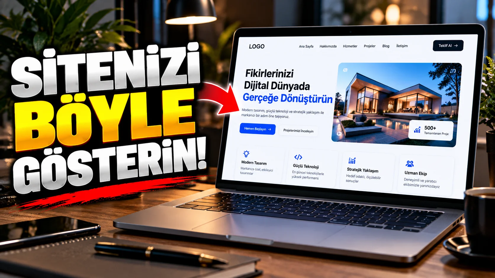 Bir Web Sitesinin Ekran Görüntüsünü Profesyonel Mockup'a Çevirin