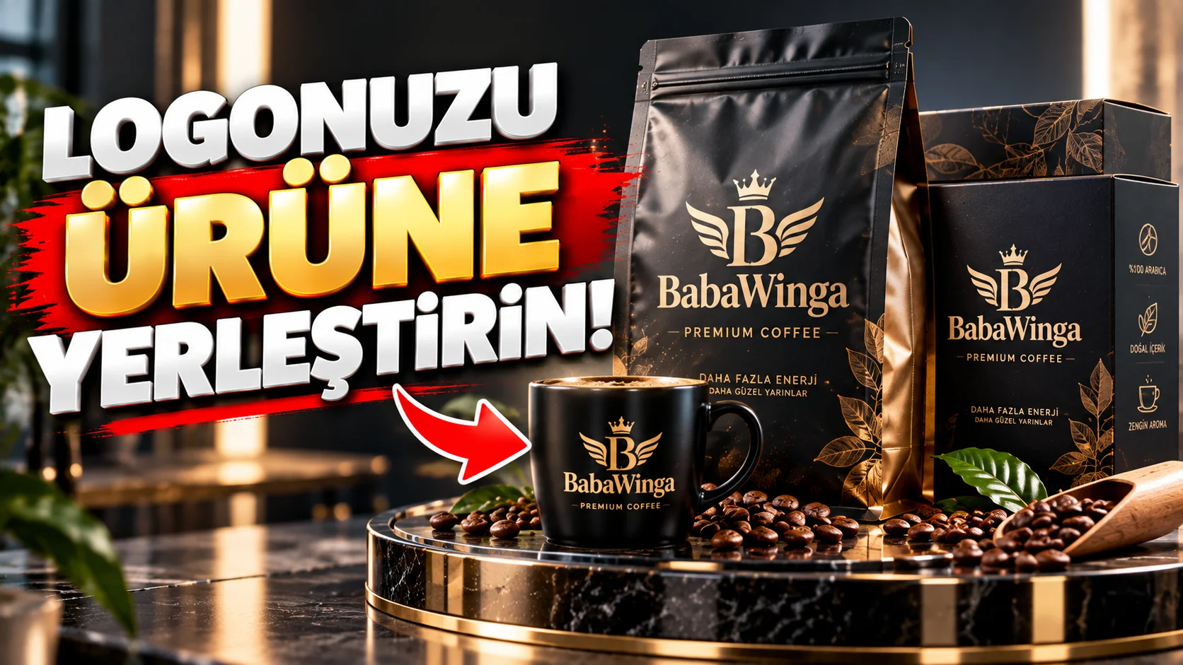 Logonuzu Gerçekçi Ürün Ambalajına Yerleştiren AI Mockup Promptu