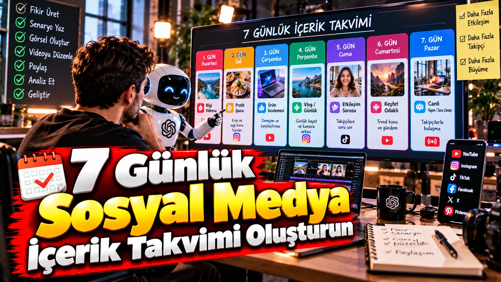 Tek Komutla 7 Günlük Sosyal Medya İçerik Takvimi Oluşturun