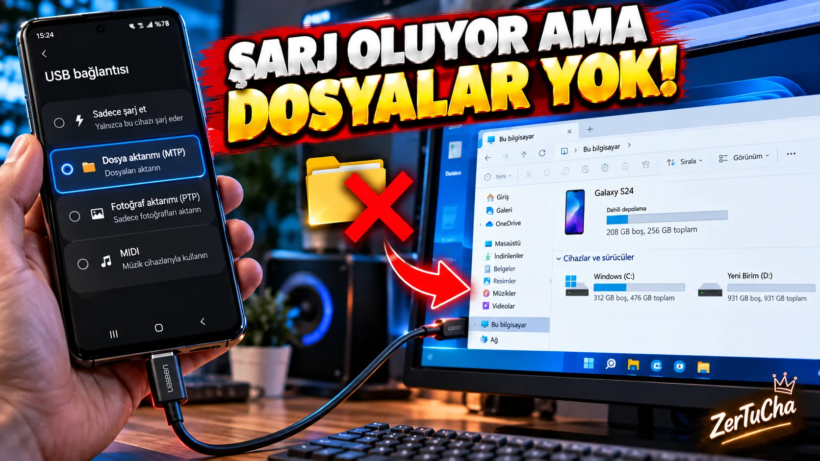 Telefonu Kabloyla Bilgisayara Bağladınız Ama Dosyalar Görünmüyor? Doğru USB Modu Böyle Açılır