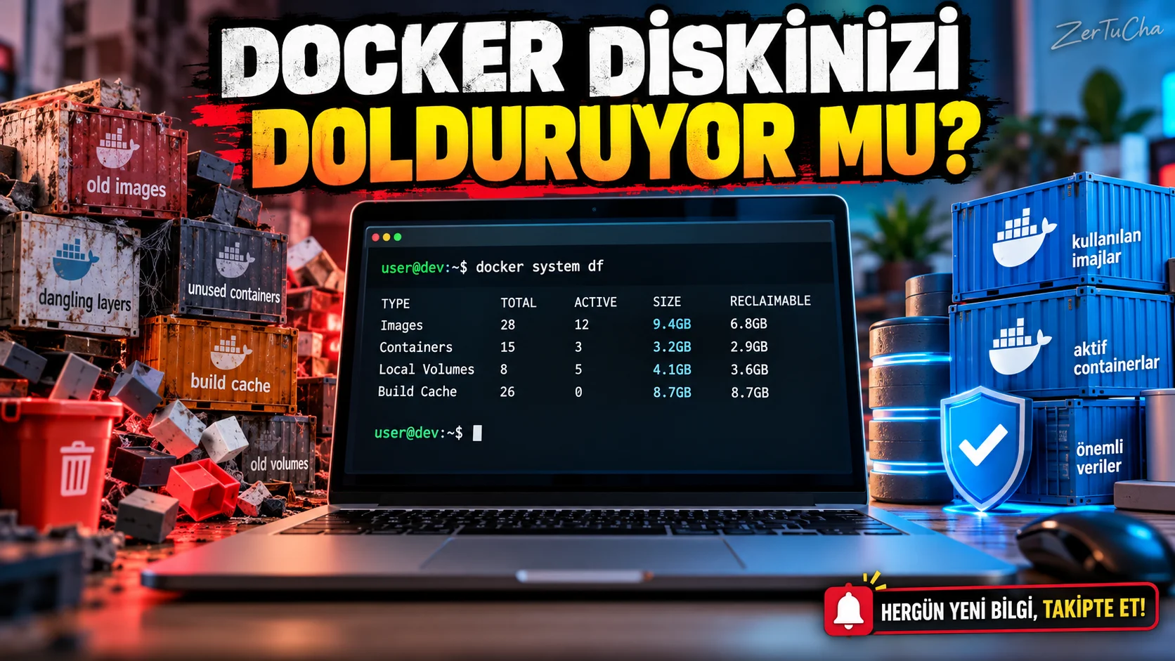 Docker Diskinizin İçini Dolduruyor Olabilir! Kullanılmayan Verileri Güvenli Şekilde Temizleyin
