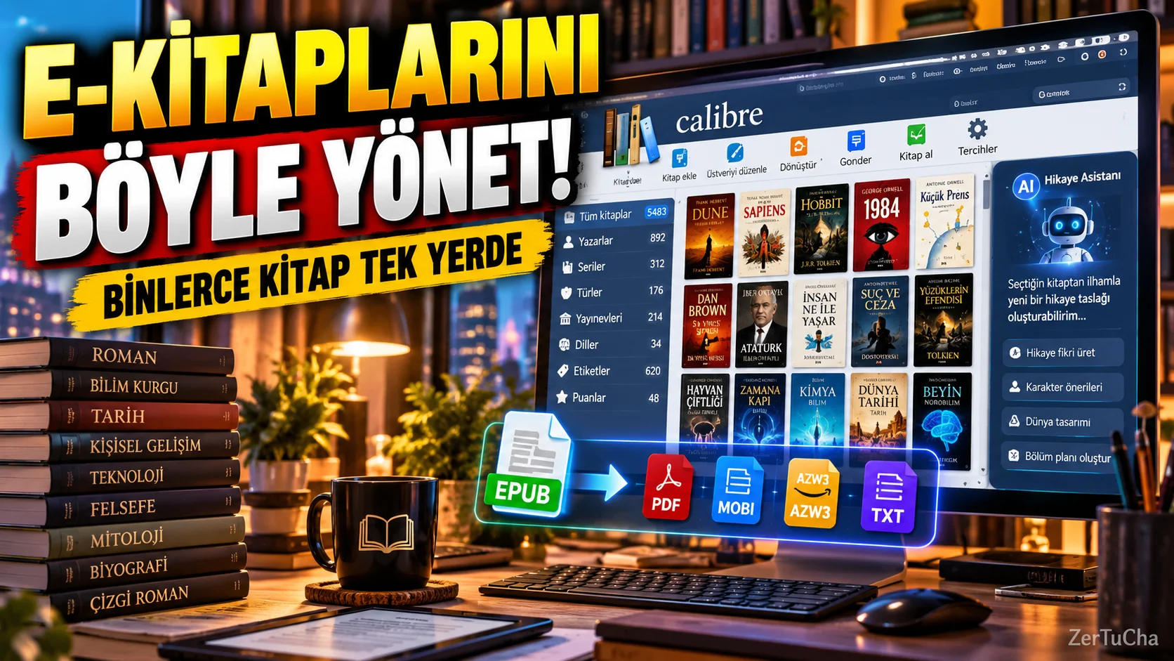 BİNLERCE E-KİTABIN VARSA BU PROGRAM ŞART! Kütüphaneni Bilgisayarda Yönet