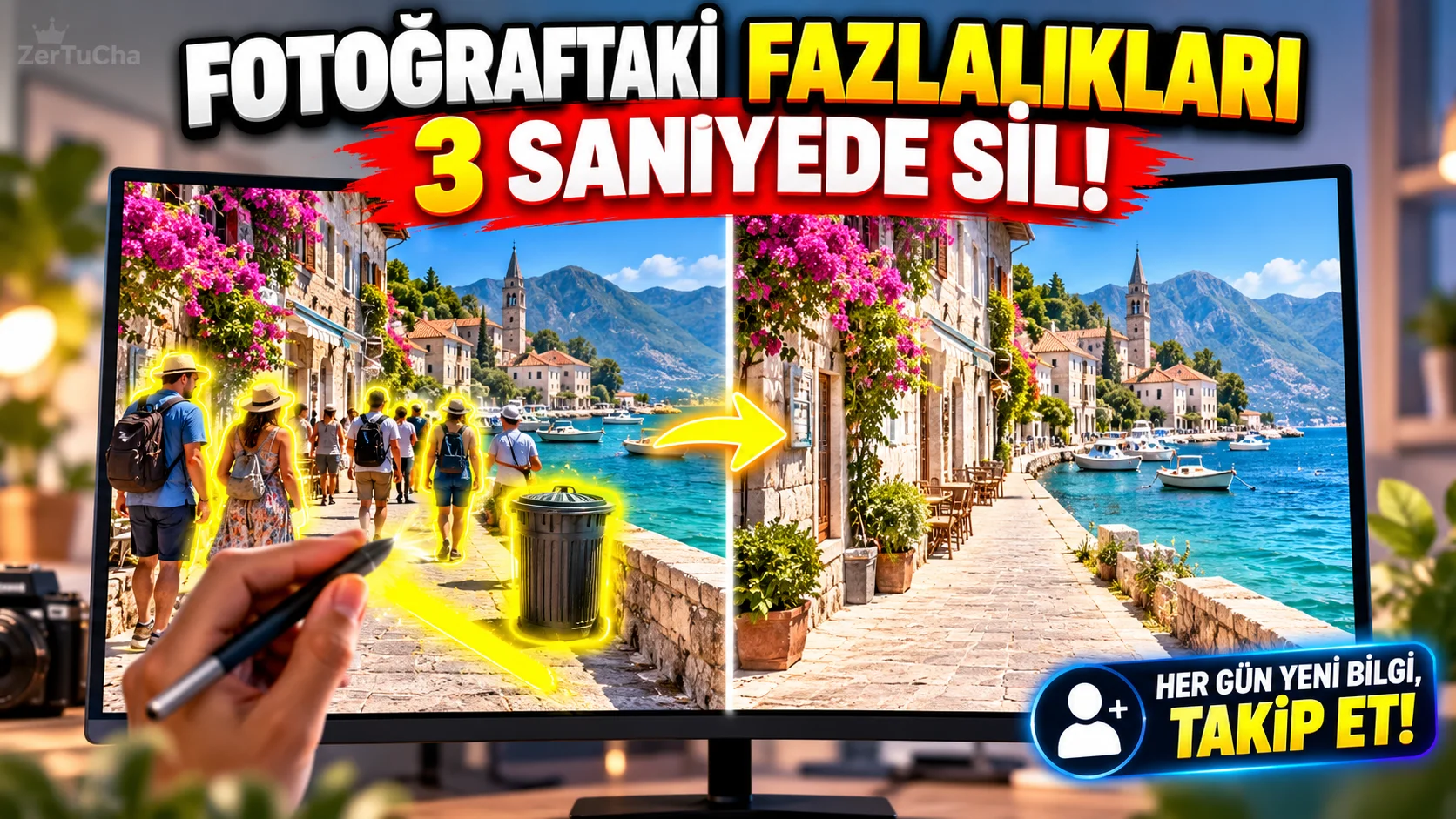 Fotoğraflardaki İstenmeyen Kişileri ve Yazıları Fırçayla Silin: Cleanup.photo!