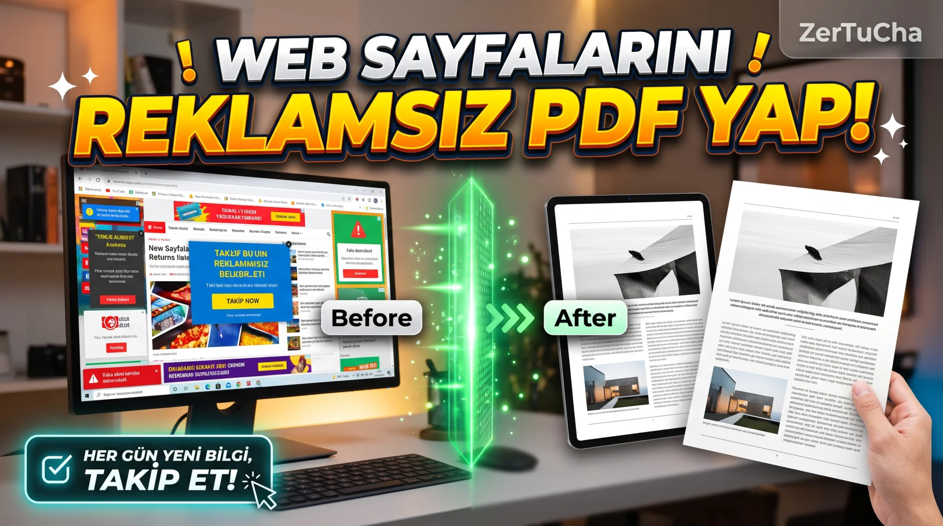 Web Sayfalarını Reklamsız ve Tertemiz PDF'ye Dönüştürün: PrintFriendly!