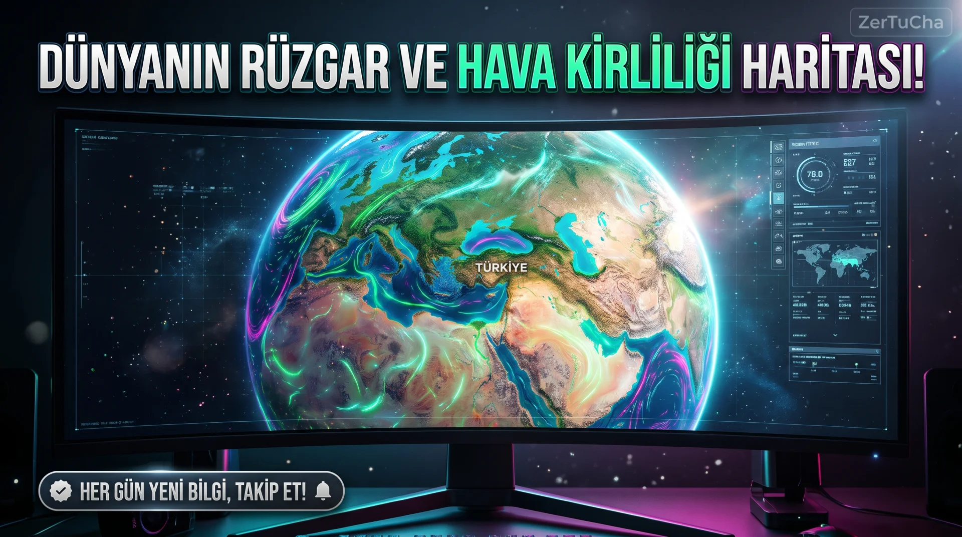 NASA Süper Bilgisayarlarıyla Dünya Rüzgâr, Toz ve Hava Kirliliği Haritası: Earth Nullschool!