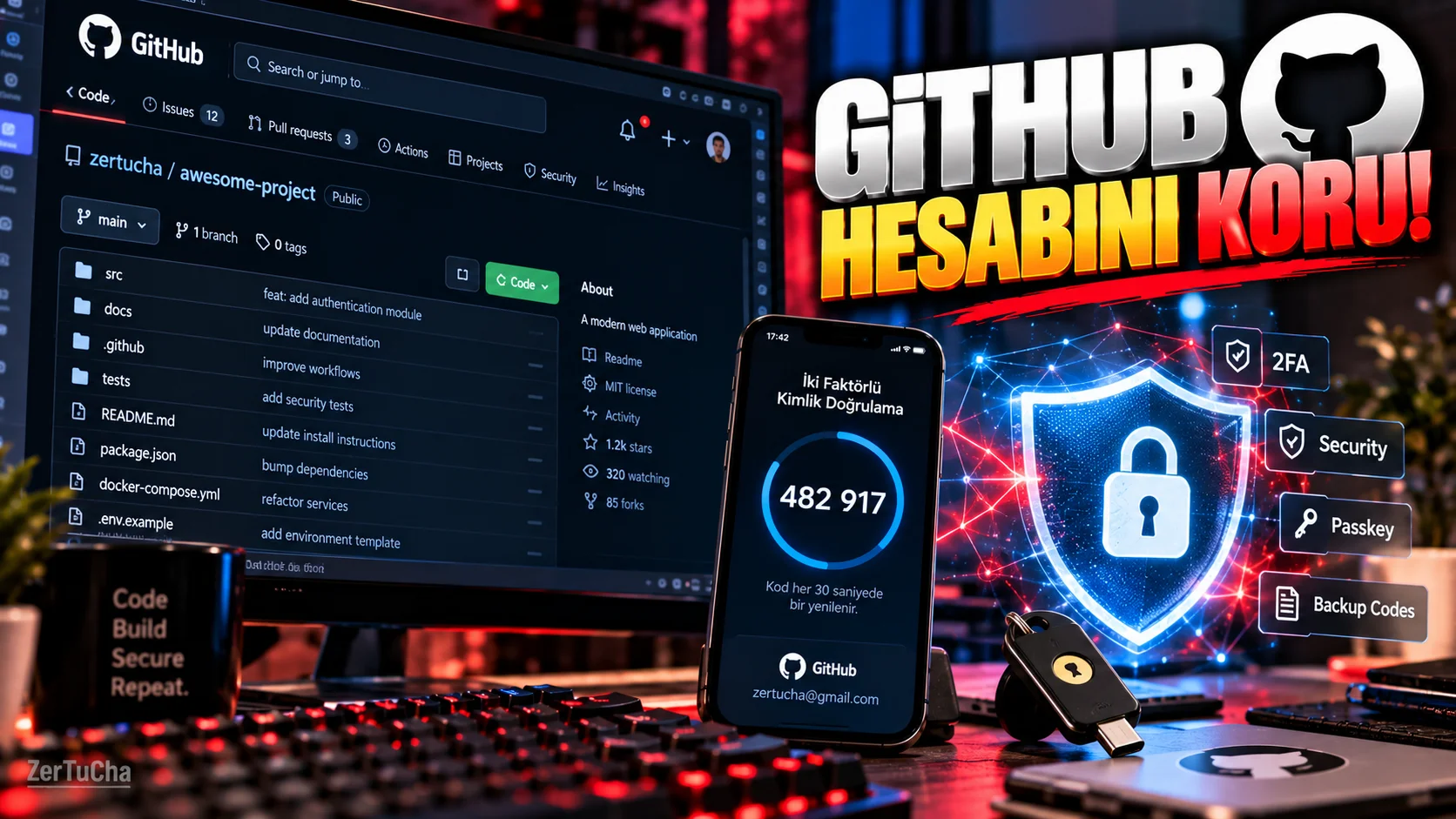 GitHub Hesabınızı Sadece Şifreyle Korumayın: 2FA ve Güvenlik Anahtarı Böyle Kurulur