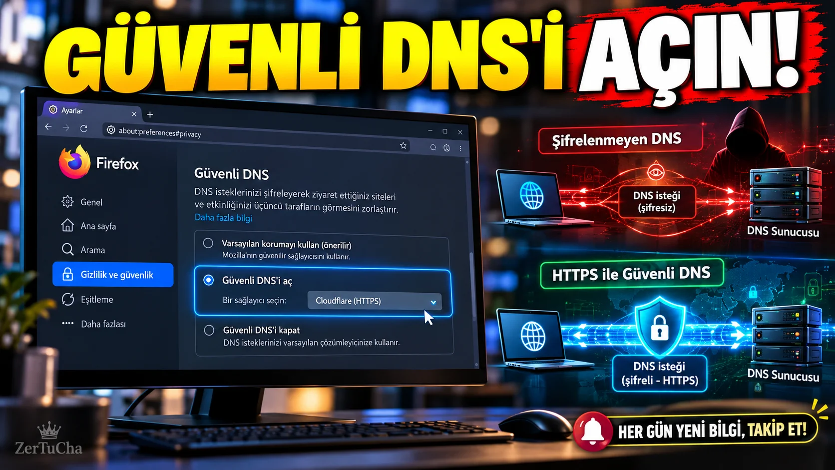 Firefox'ta DNS Sorgularınızı Şifreleyin: İnternette Gizlilik İçin Ek Bir Adım