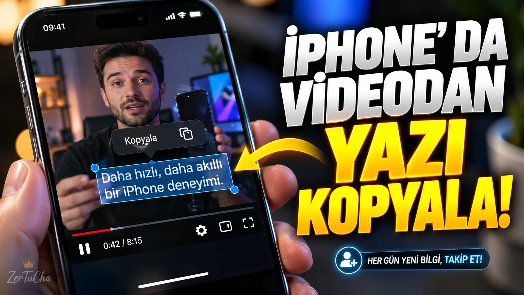 iPhone'da Videoyu Durdurup Görüntüdeki Yazıyı Kopyalayabilirsiniz!