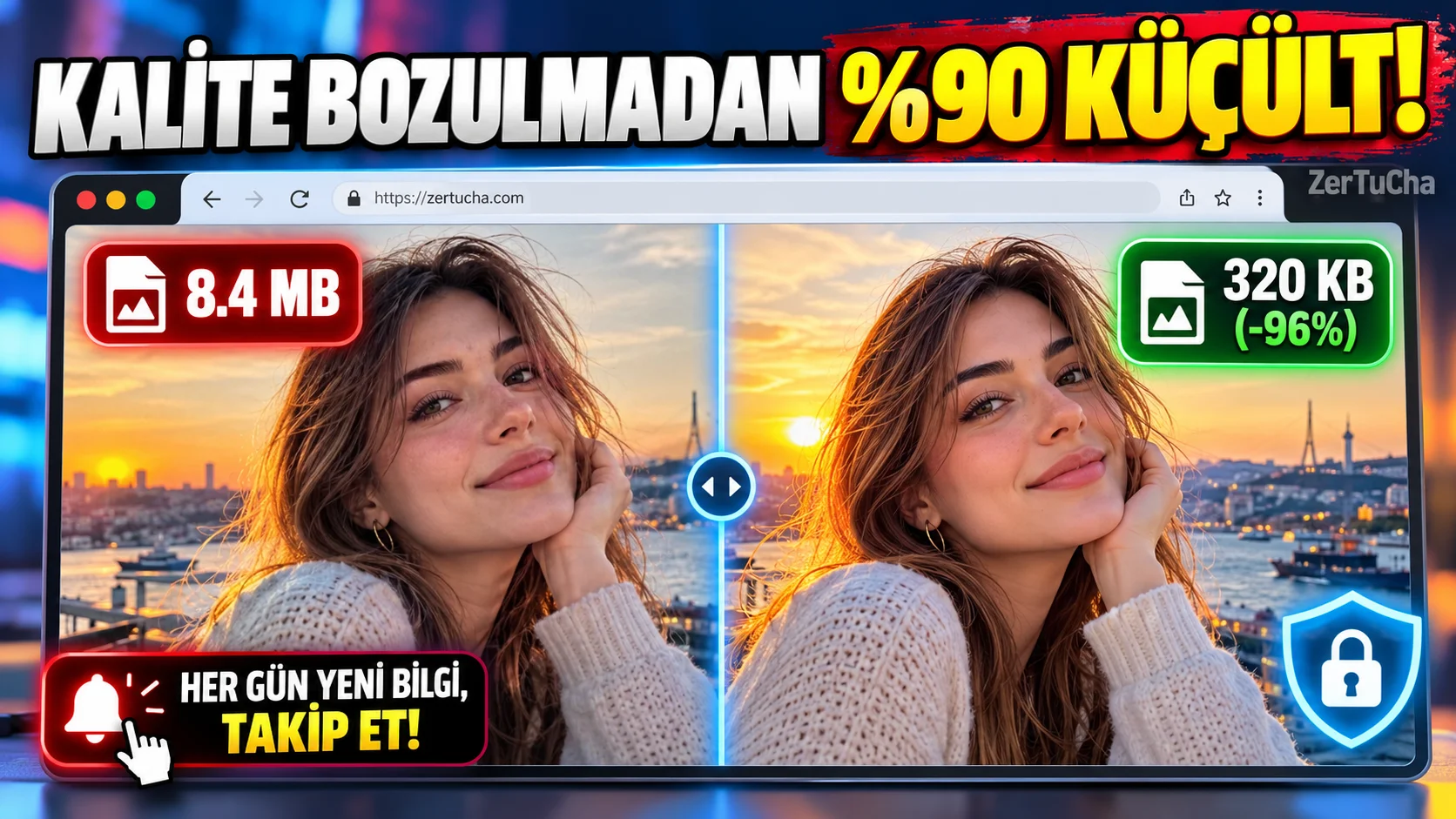 Fotoğraflarınızı Sunucuya Yüklemeden Kalite Kaybı Olmadan Yüzde 80 Küçültün! Google'ın Gizli Aracı: Squoosh