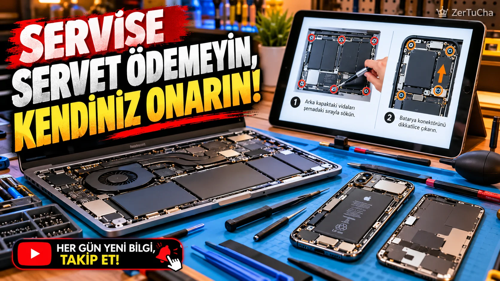 Bozulan Telefon, Laptop ve Ev Aletlerini Servise Servet Ödemeden Onarın! Dev Ücretsiz Kılavuz Arşivi: iFixit