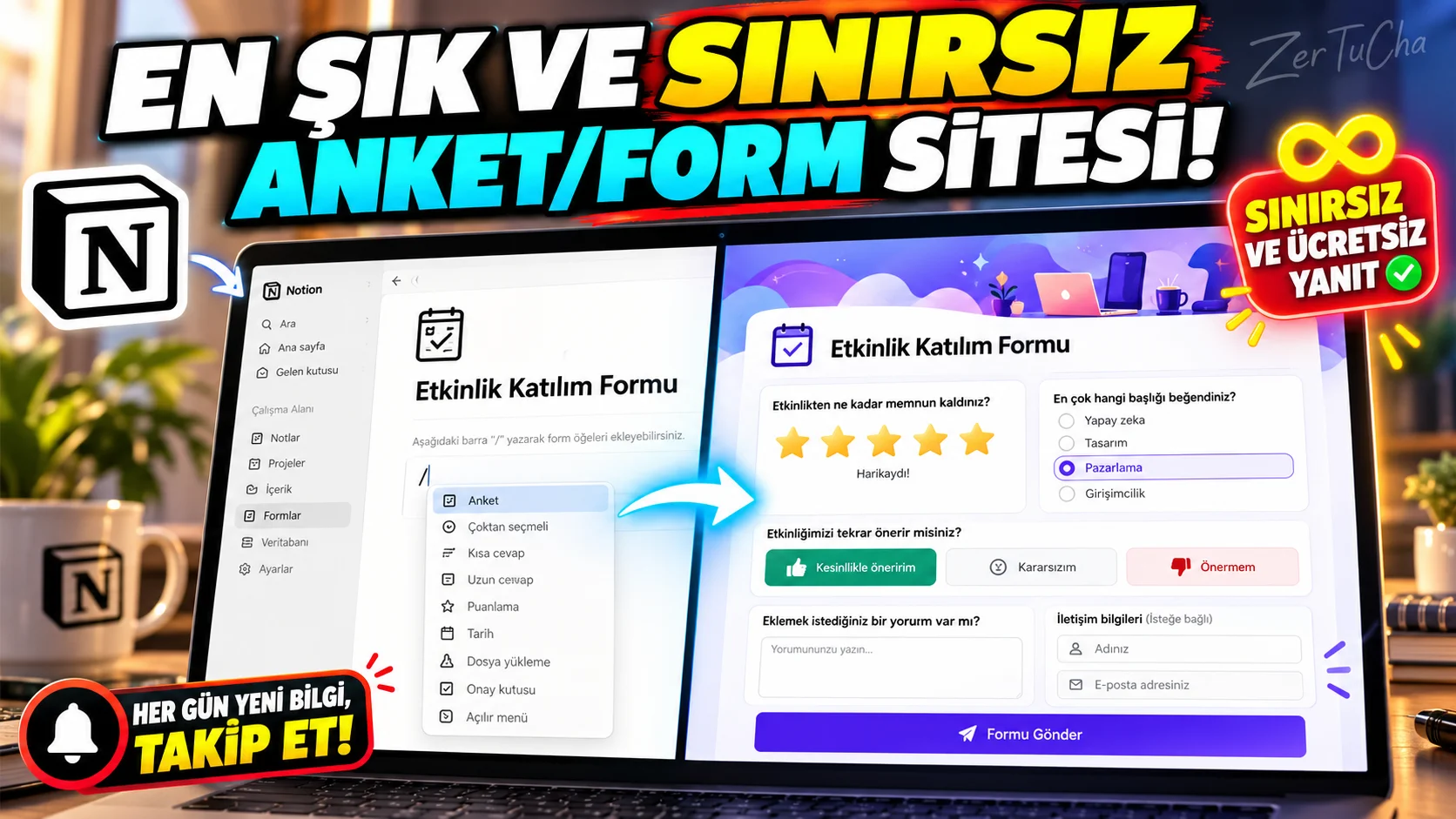 Sınırsız ve Ücretsiz Anket, Başvuru ve Kayıt Formu Hazırlayın: Tally.so!