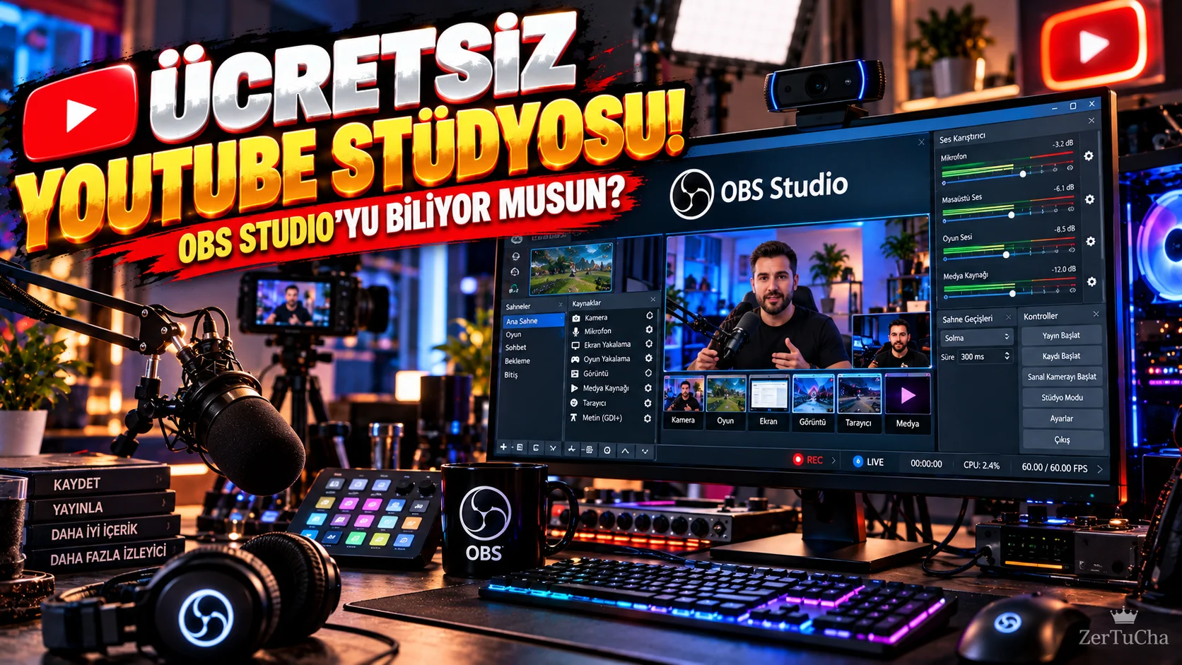 YOUTUBE'A VİDEO ÇEKİYORSAN BUNU BİLMELİSİN! Ücretsiz Stüdyo Bilgisayarında