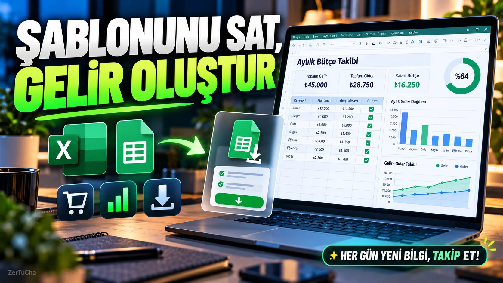 Excel ve Google Sheets Şablonları Satarak Dijital Ürün Geliri Oluşturmak