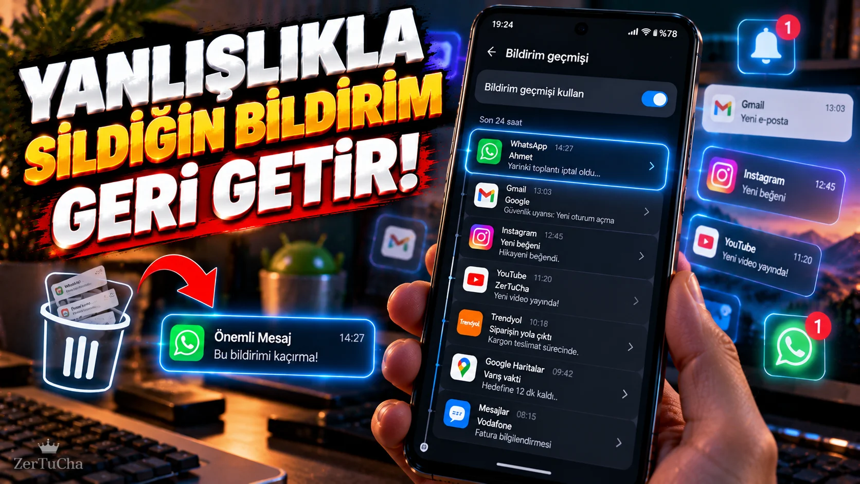Telefonda Kaybolan Bildirimi Geri Getirebilirsiniz: Android Bildirim Geçmişi