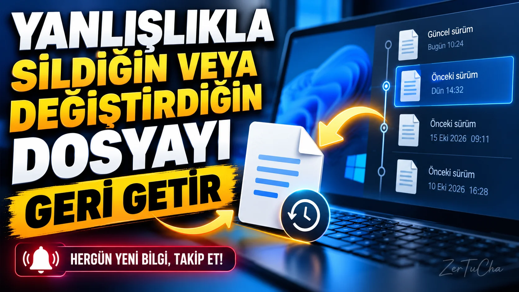 Yanlışlıkla Değiştirdiğin Veya Sildiğin Dosyanın Eski Sürümünü Geri Getir