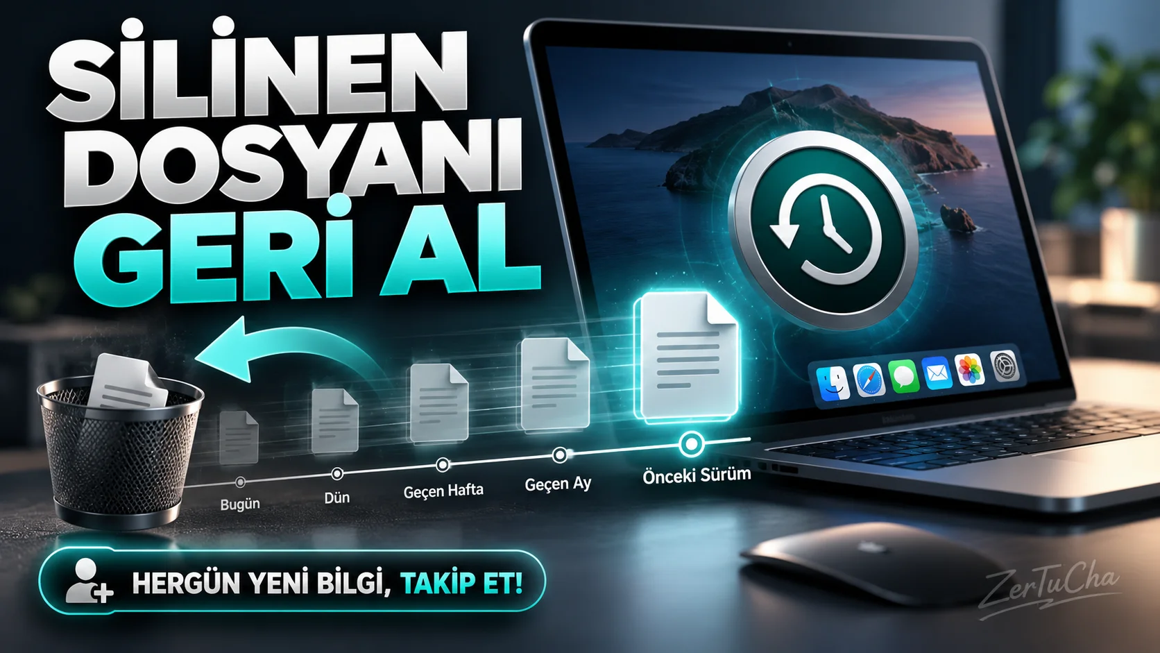Mac'te yanlışlıkla sildiğin dosyanın eski hâlini Time Machine ile geri getir