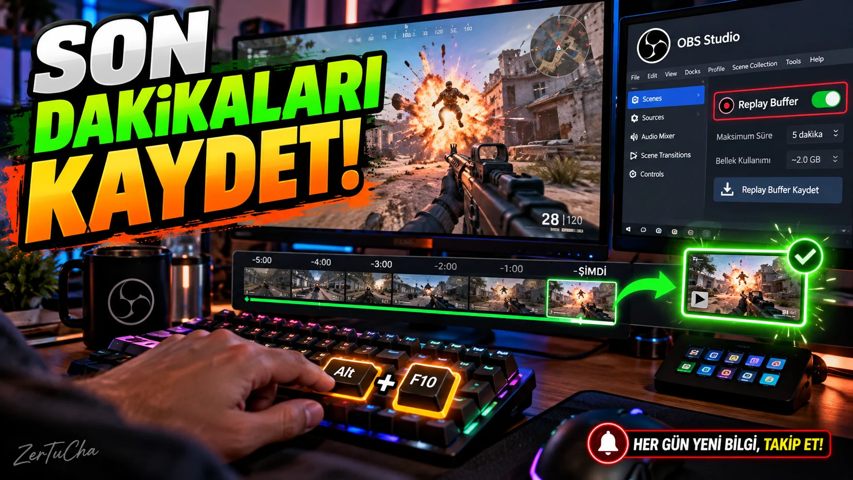 Oyunda Harika Bir An Yaşadın Ama Kaydı Açmamıştın? OBS Replay Buffer ile Son Dakikaları Kaydet