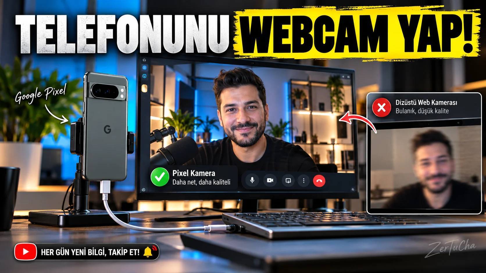 Telefonunuzu USB Kablosuyla Bilgisayarın Web Kamerasına Dönüştürün!