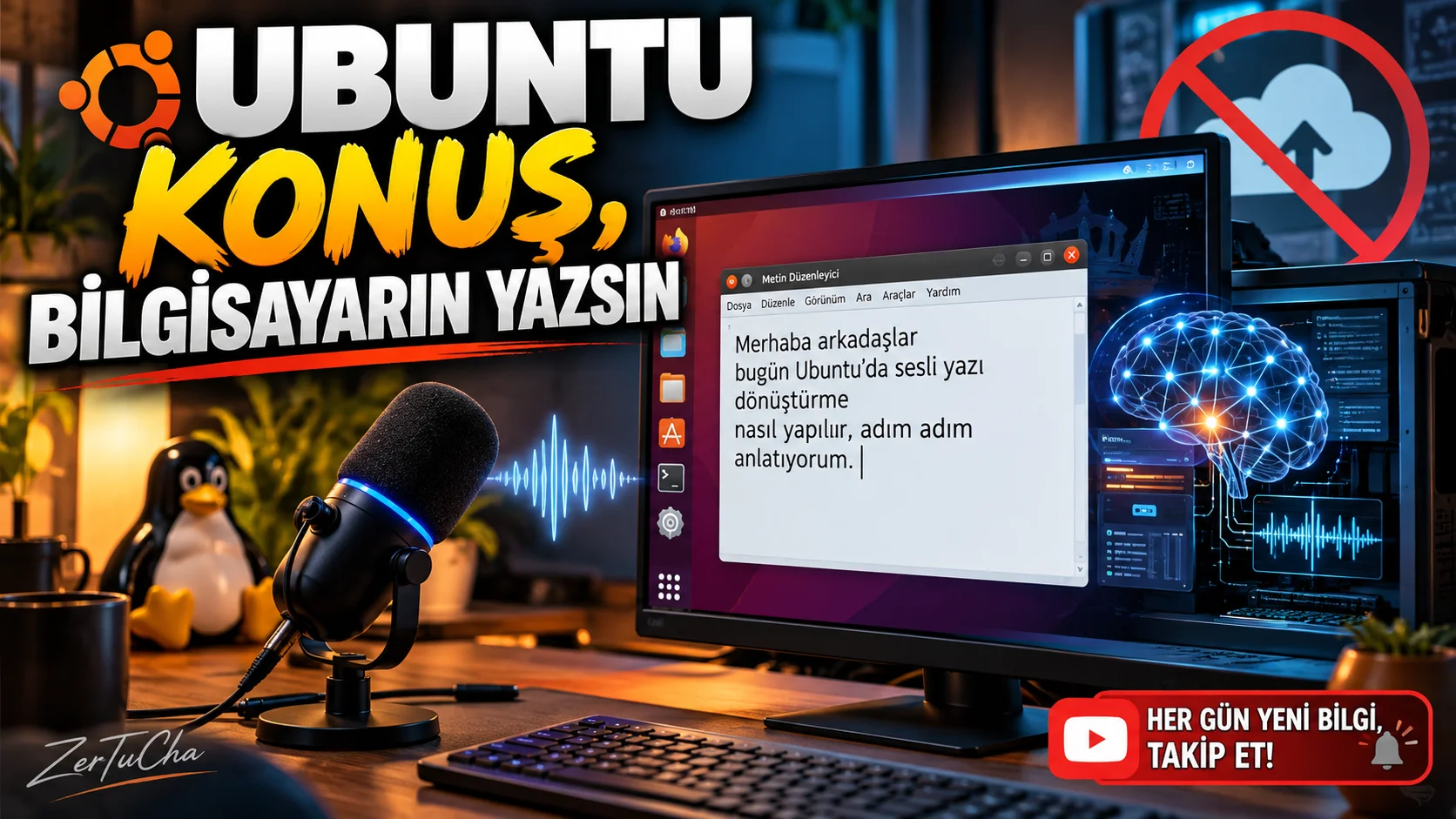 Ubuntu'da Konuşarak Yazı Yazabilirsiniz: Myna, Sesinizi Buluta Göndermeden Çalışıyor