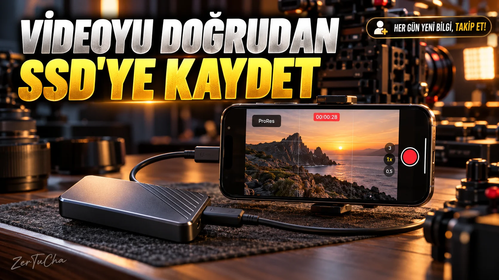 iPhone ile 4K video çekerken depolama alanını doldurma: ProRes'i doğrudan SSD'ye kaydet
