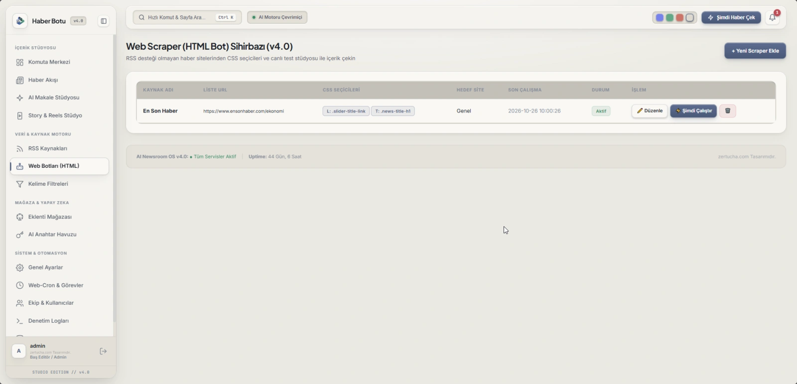 WordPress News Bot на основе искусственного интеллекта v4.0 Studio — операционная система автономного информационного агентства Галерея