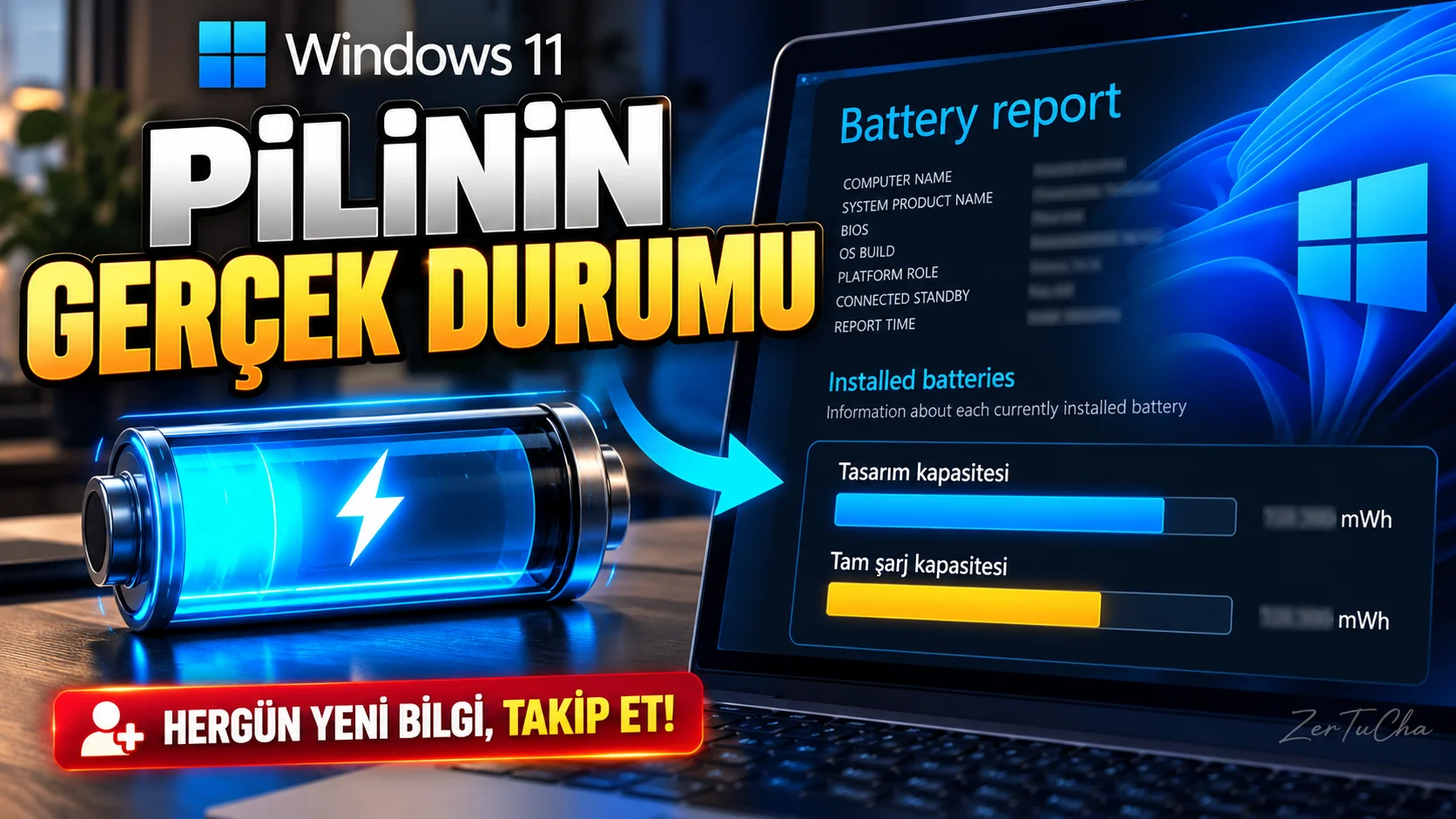 Dizüstü Bilgisayarının Pilinin Gerçek Durumunu Öğren: Windows Pil Raporu