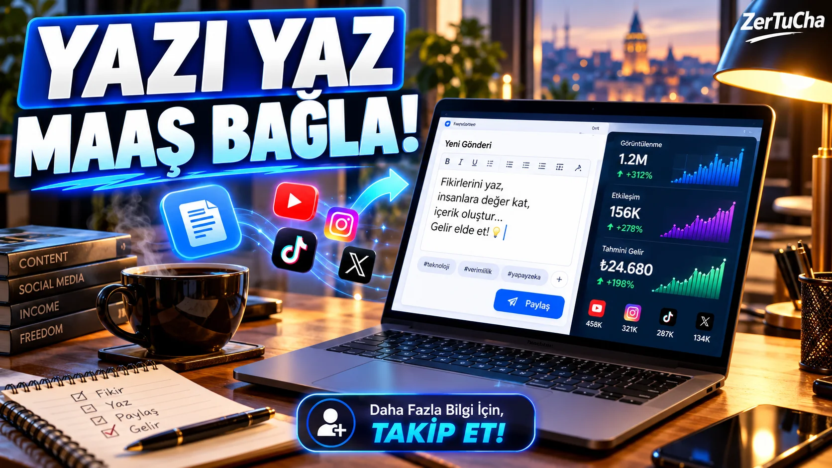 Başkası Adına Tweet ve Post Yazarak Bilgisayar Başından Ayda 40.000 TL Kazanın!