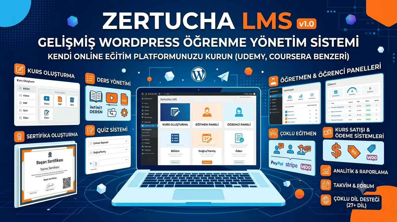 Zertucha LMS v1.0 ile Profesyonel Bir Online Eğitim Platformu Oluşturun